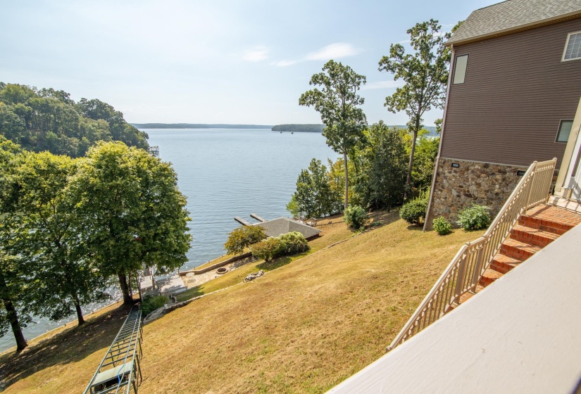 Water view with stairway
