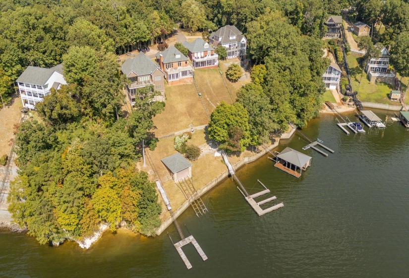 Drone / aerial view of a large body of water