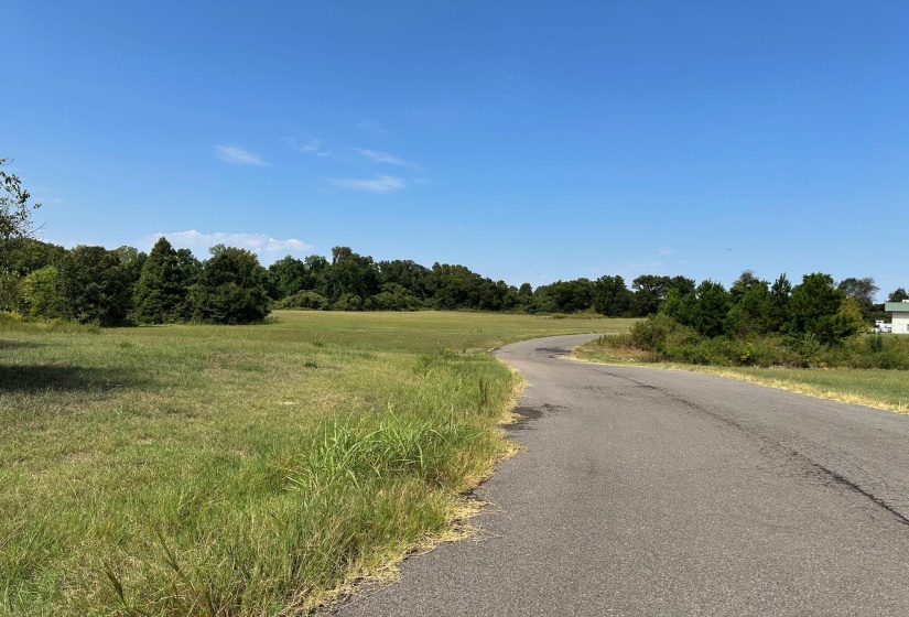 View of asphalt street with a view of rural / pastoral area