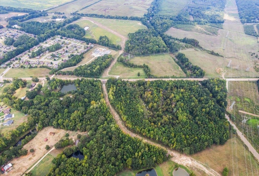 Aerial view of property and surrounding area