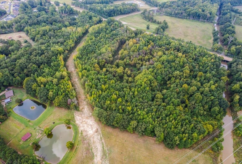 Aerial view of a large body of water