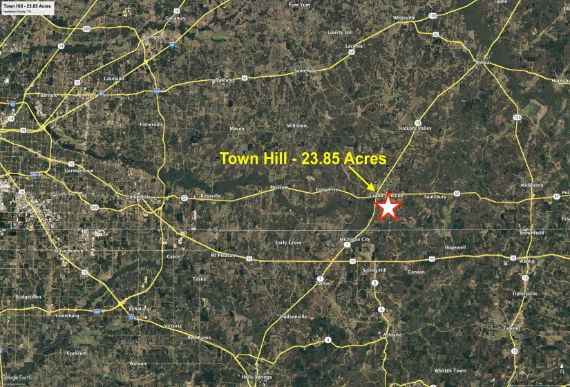 Aerial overview of property's location