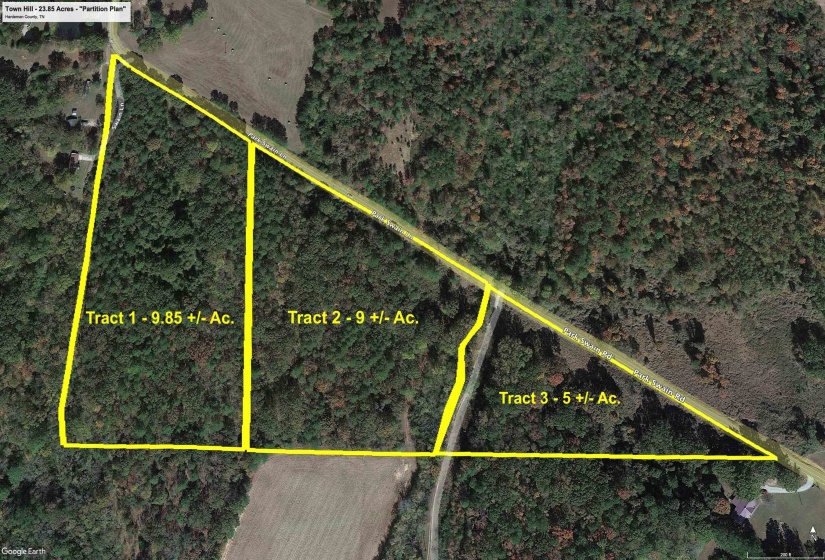 Aerial overview of property's location featuring property boundaries highlighted