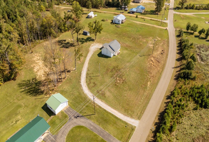 Aerial view of sparsely populated area