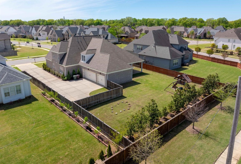 Aerial view of residential area