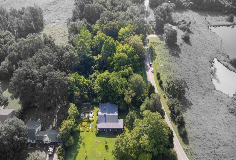 Aerial view 4.08 Acre corner lot