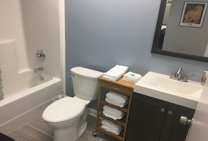 Full bath featuring bathing tub / shower combination and vanity