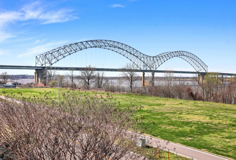 View of yard with a water view