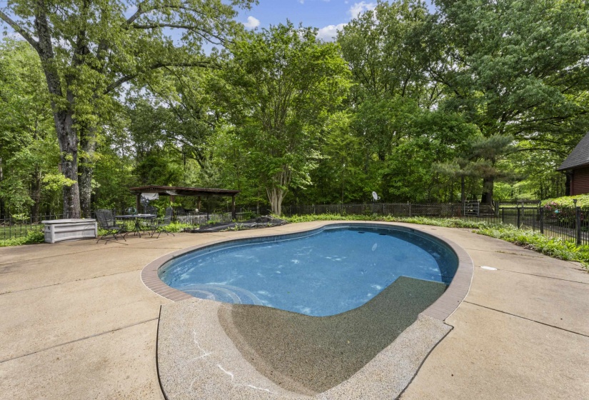 View of pool with fence, a patio, and a fenced in pool