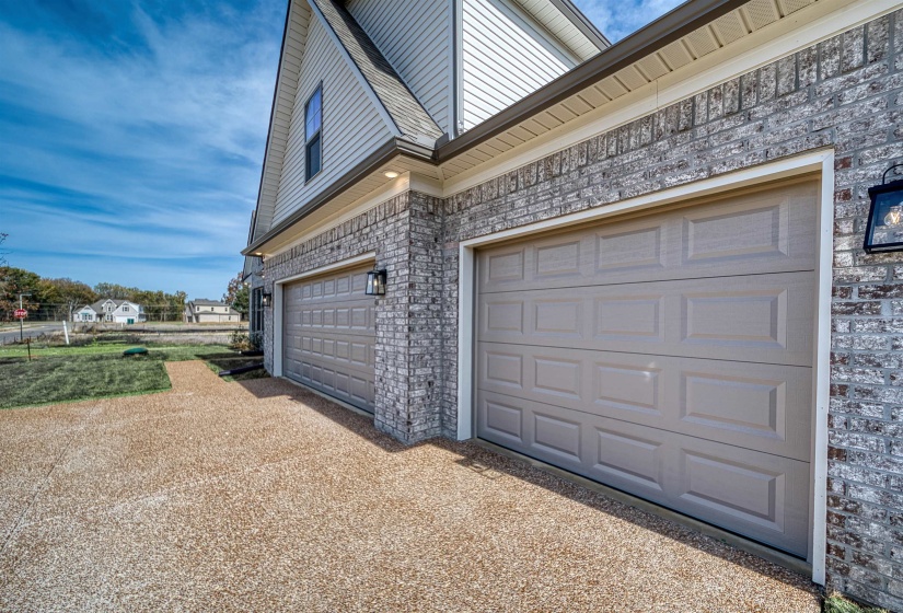 Garage with driveway
