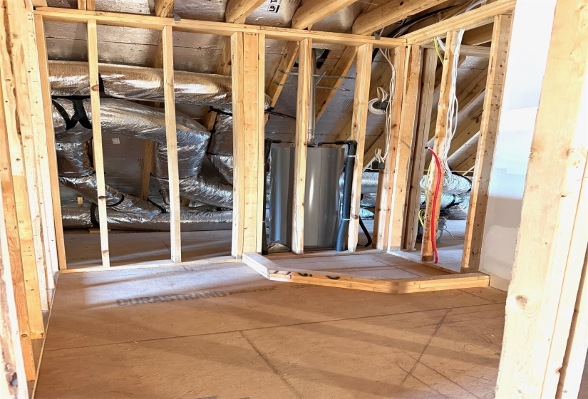 Attic with water heater