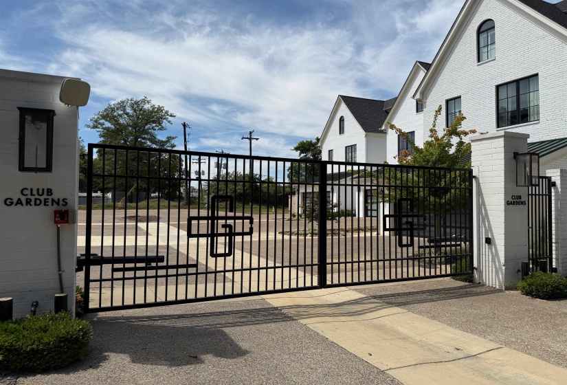 Gate with a residential view