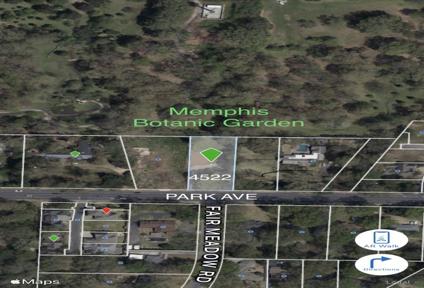 Aerial overview of property's location with property parcel outlined