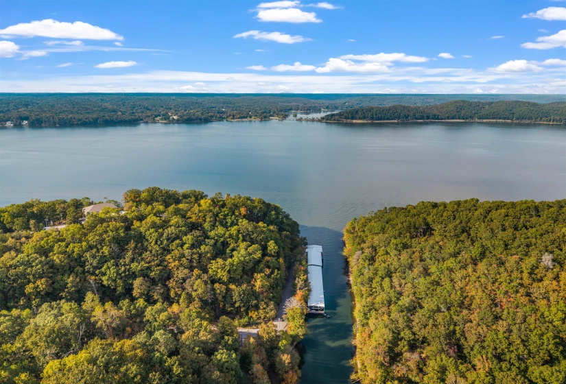 Drone / aerial view of a large body of water