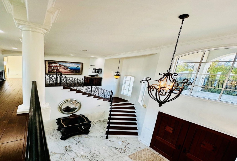 looking down to the entrance...