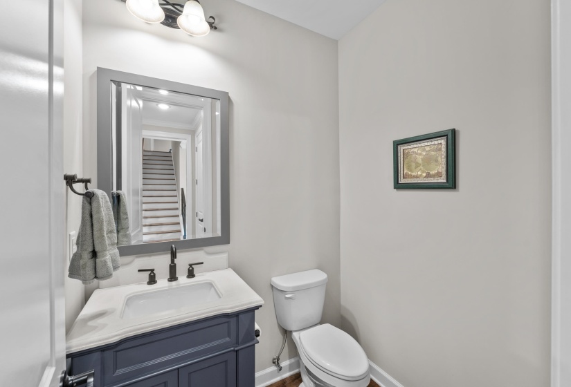 Bathroom featuring toilet and vanity