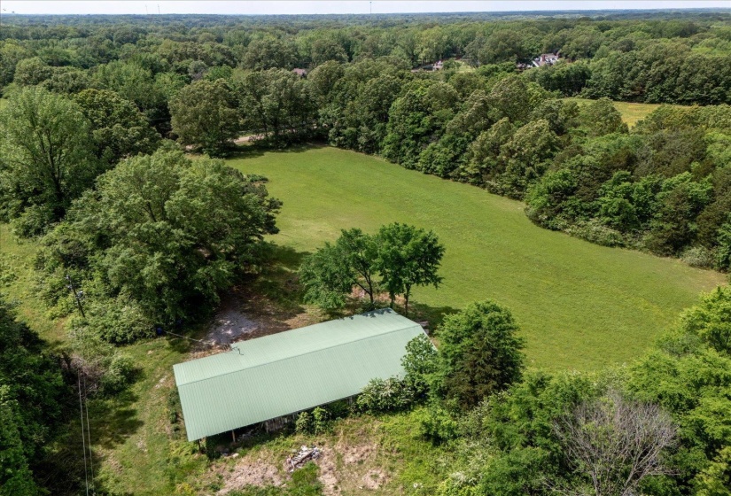 Aerial view of sparsely populated area