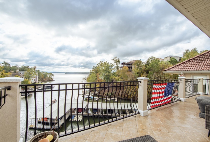Balcony with a water view