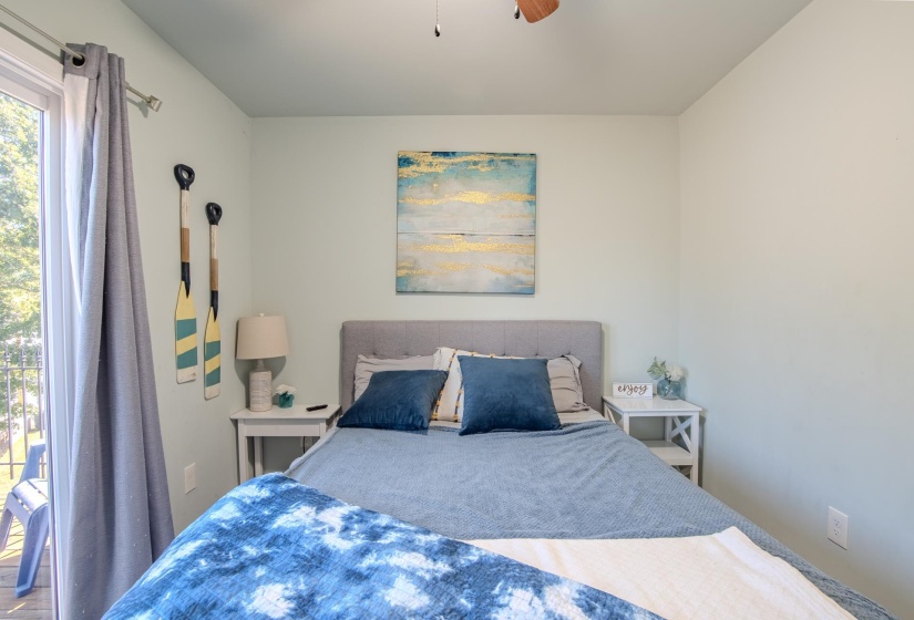 Bedroom with a ceiling fan