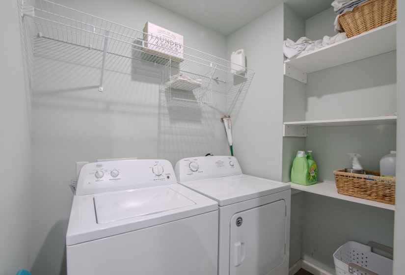 Laundry area with washing machine and dryer