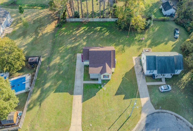 View from above of property