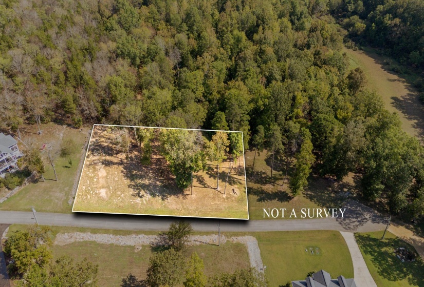 Aerial view of property's location with property boundaries highlighted