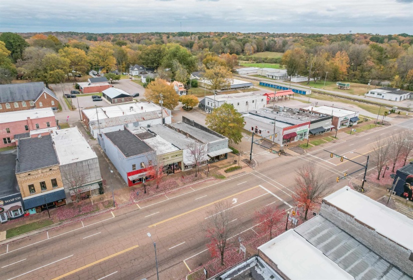 Aerial view of an industrial area