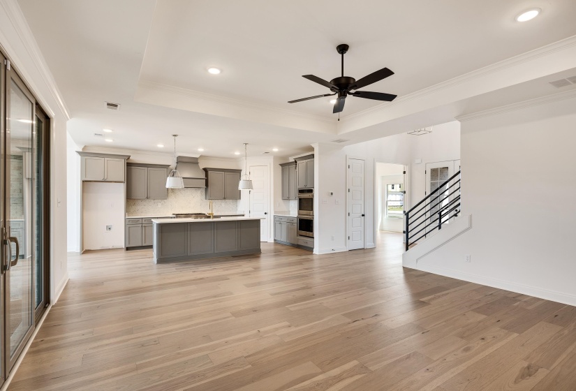 View of kitchen from the den.