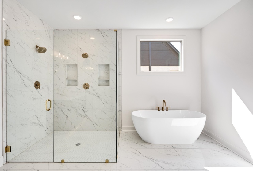 Separate shower and tub. Soak away your cares after a long day.