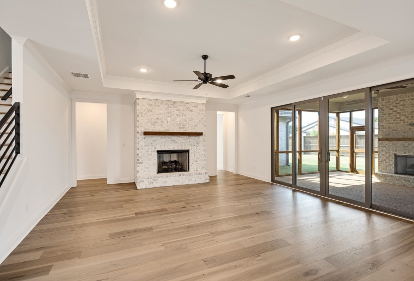 Massive den with sliding glass doors to access the outdoor living space.