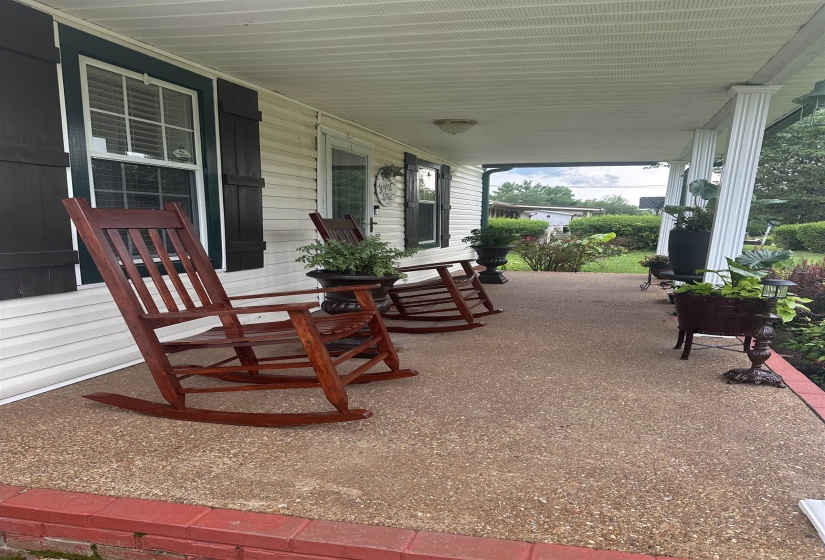 View of covered porch