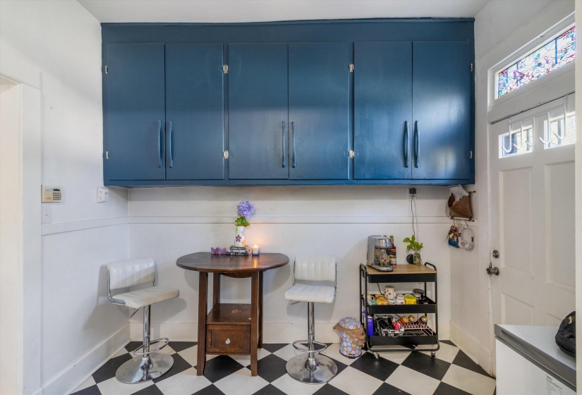 Sitting room with tile patterned floors