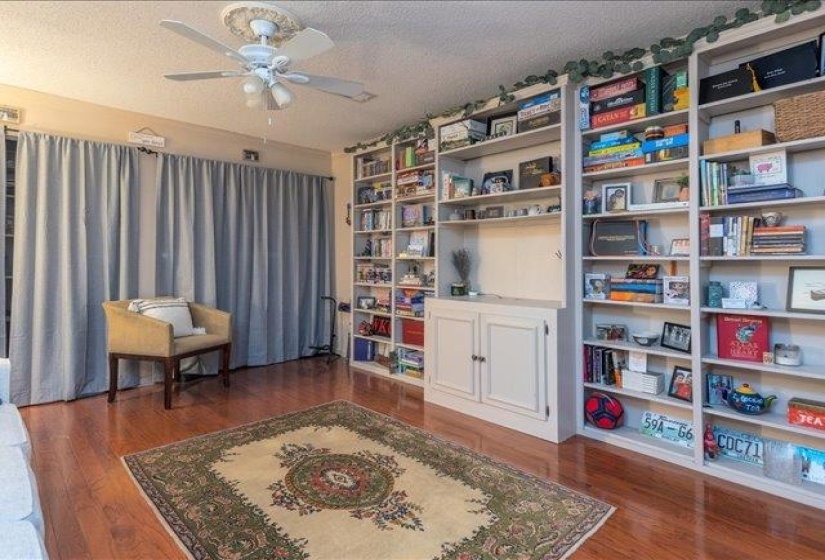 There is storage behind the drapes.