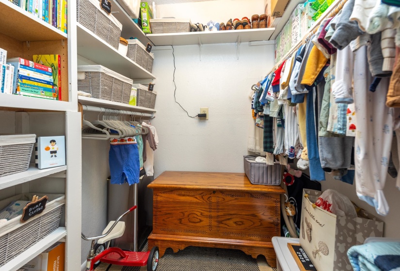 Great storage in 2nd bedroom walk-in closet.