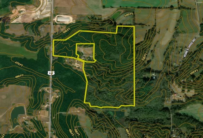 Aerial view of property's location