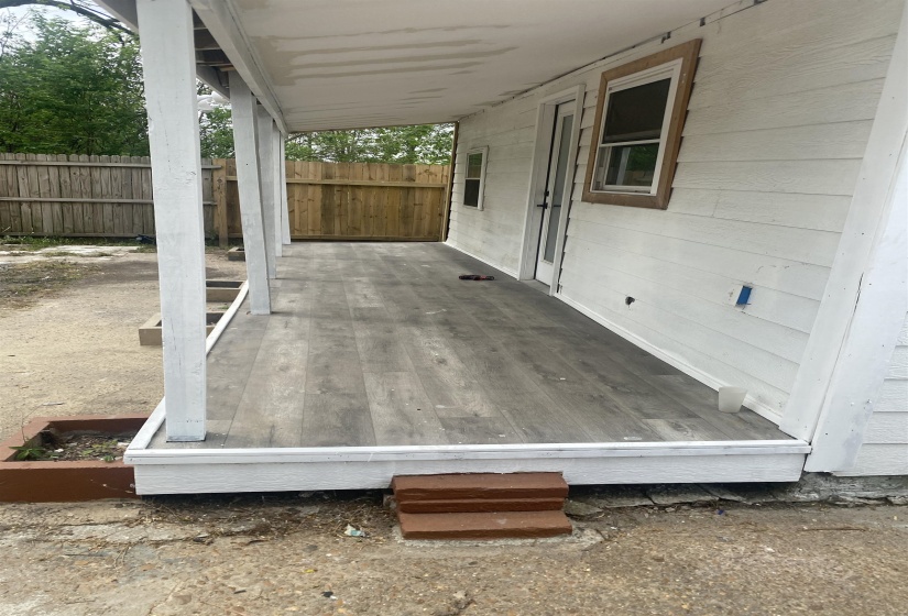 Wooden terrace with fence