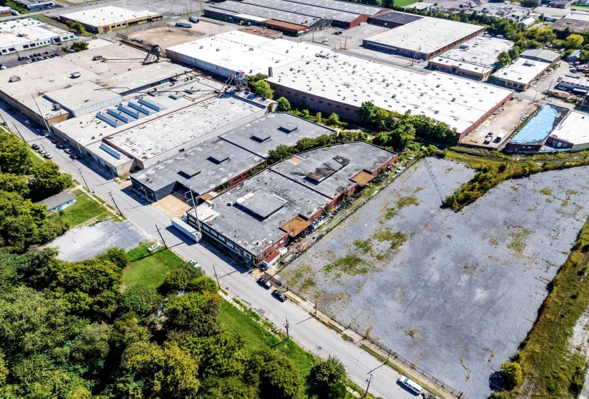 Drone / aerial view of an industrial area
