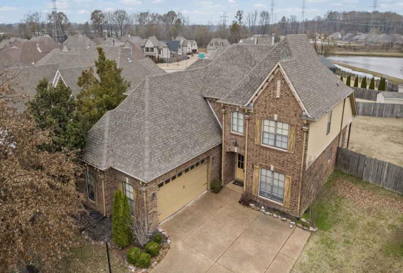 Aerial view of residential area