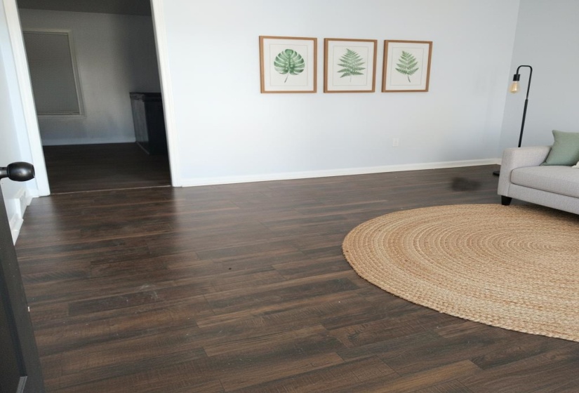 What the living room could look like, when entering through the front door, if it had furniture and more