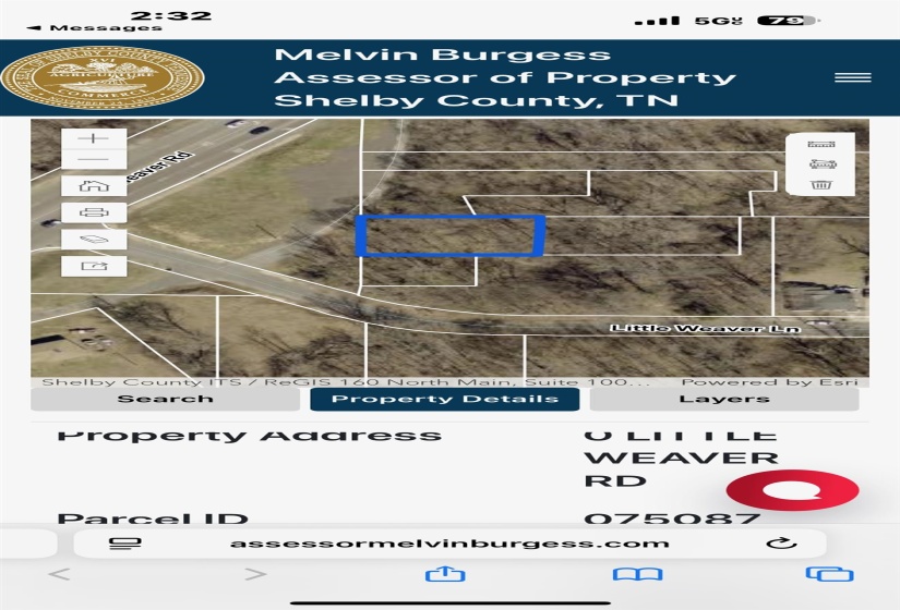 Aerial map of property and surrounding area