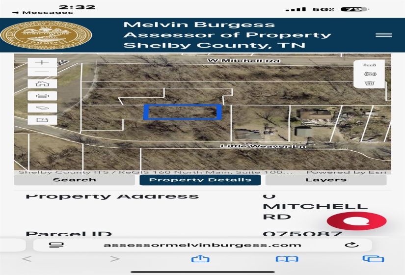 Aerial map of property and surrounding area
