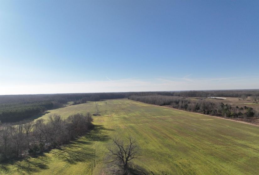 Aerial view of sparsely populated area