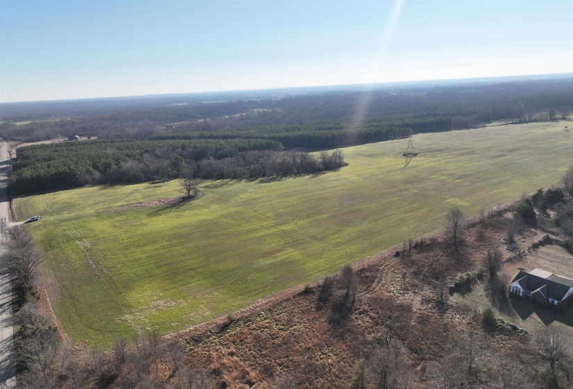Aerial view of property's location with rural landscape