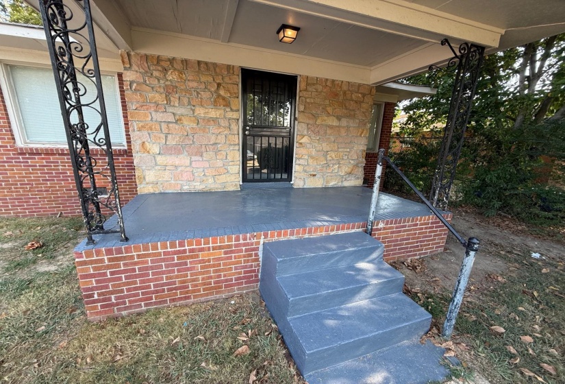 View of covered porch