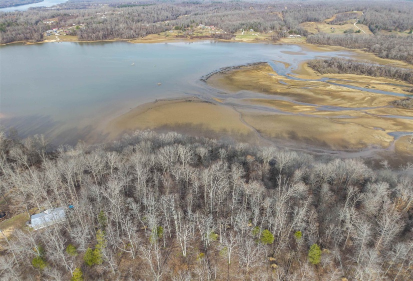 Drone / aerial view of a nearby body of water