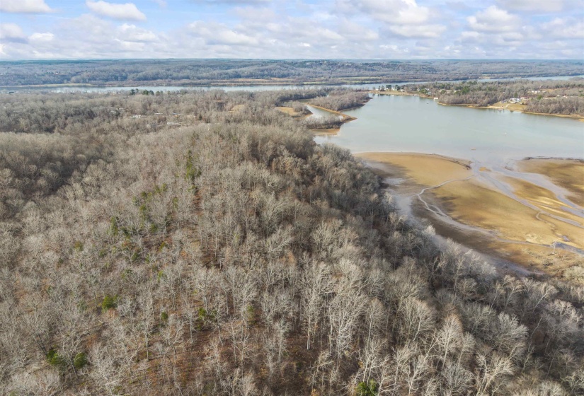 Drone / aerial view of a nearby body of water