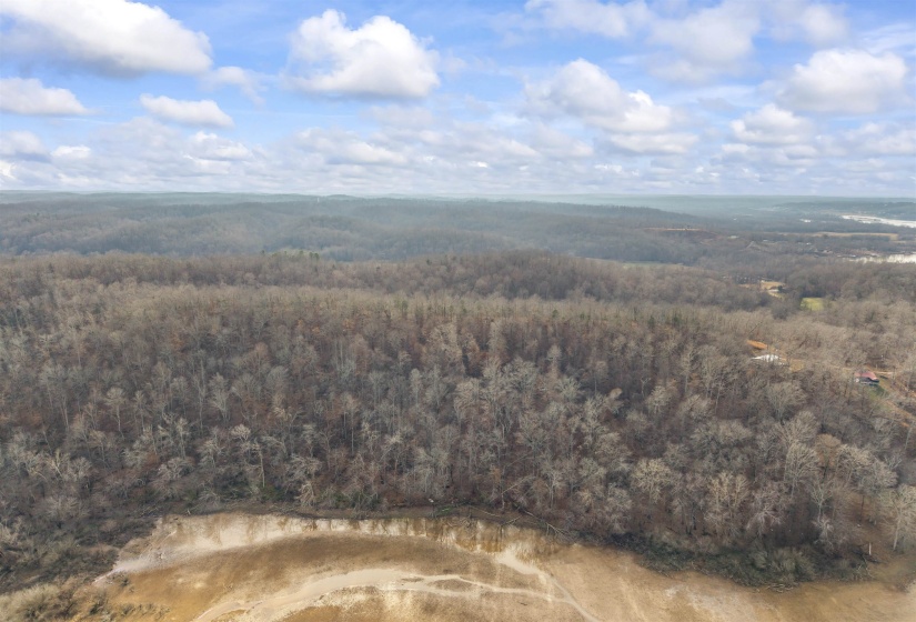 Aerial overview of property's location with a forest