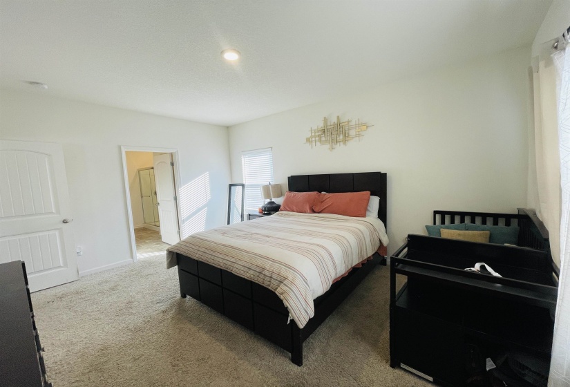 Bedroom with carpet and baseboards