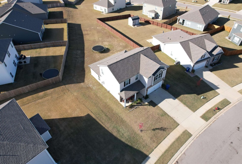 Aerial view of residential area