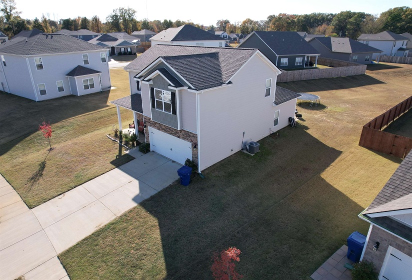 Aerial view of residential area